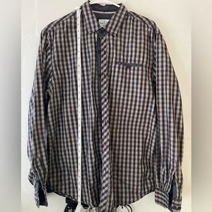 Plaid Pattern tapered purple shirt